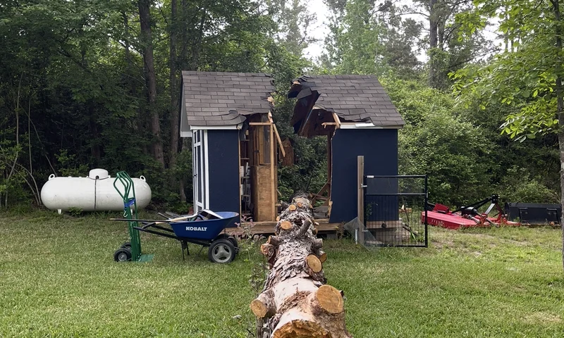 Storm debris before cleanup